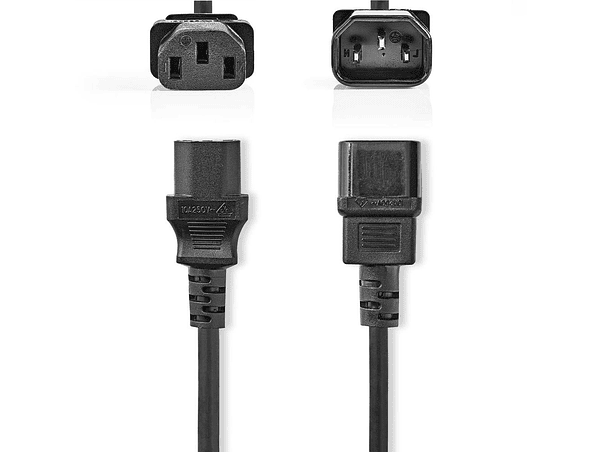 CABO ALIMENTAÇÃO IEC C13 MACHO / C14 FÊMEA 3G1.00MM 3M 1