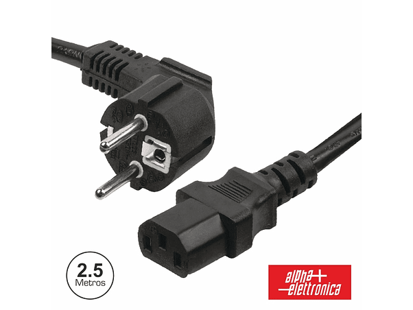 CABO ALIMENTAÇÃO SCHUKO MACHO 3P / IEC C13 FÊMEA 2.5M PRETO 1
