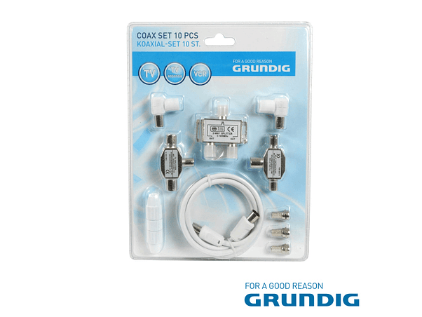 KIT CABO COAXIAL COM FICHAS BLISTER 10 PCS GRUNDIG 1