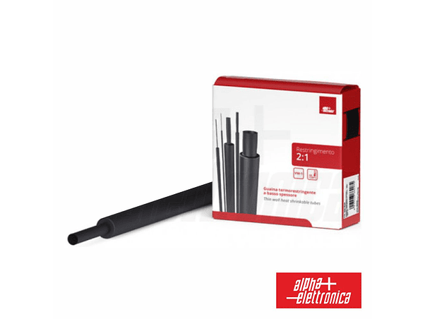 TUBO MANGA TERMORETRÁCTIL 25.4MM 4M PRETO ALPHA 1
