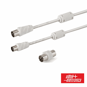 CABO COAXIAL MACHO/FÊMEA BRANCO 2M COM FILTRO