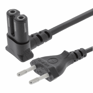 CABO ALIMENTAÇÃO AC PLANO ÂNGULAR / TIPO 8 IEC C7 ÂNGULAR 2M