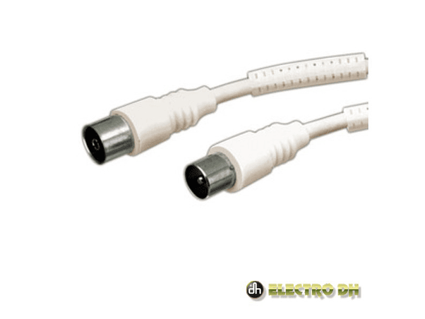 CABO COAXIAL MACHO/FÊMEA BRANCO 1.5M FILTRO FERRITE EDH 1