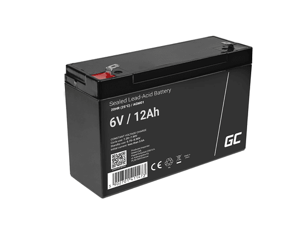 BATERIA CHUMBO GEL AGM 6V 12A GREEN CELL 1