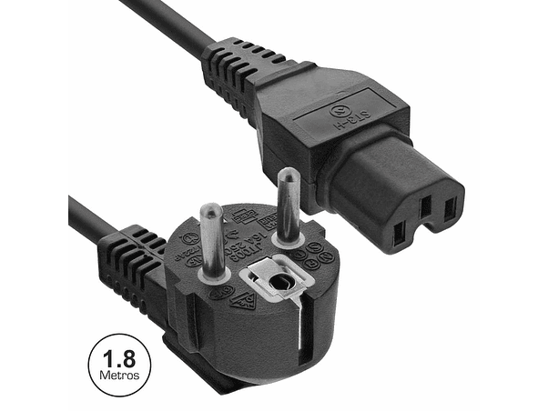 CABO ALIMENTAÇÃO SCHUKO MACHO 3P / IEC C15 FÊMEA 1.8M PRETO 1