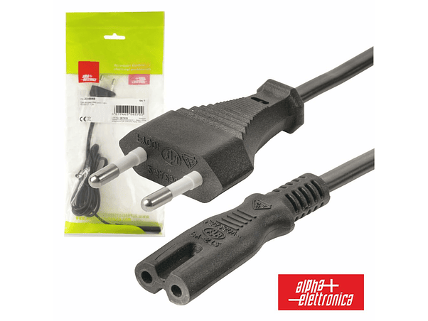 CABO ALIMENTAÇÃO AC PLANO / TIPO 8 IEC C7 1.5M POLYBAG 1