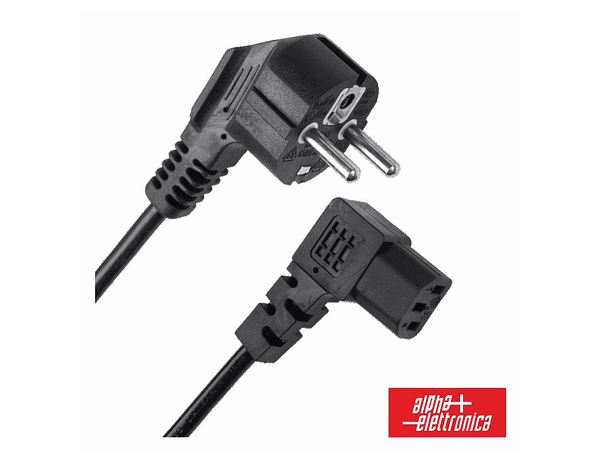 CABO ALIMENTAÇÃO SCHUKO MACHO 3P / IEC C13 FÊMEA 90º 1.5M 1