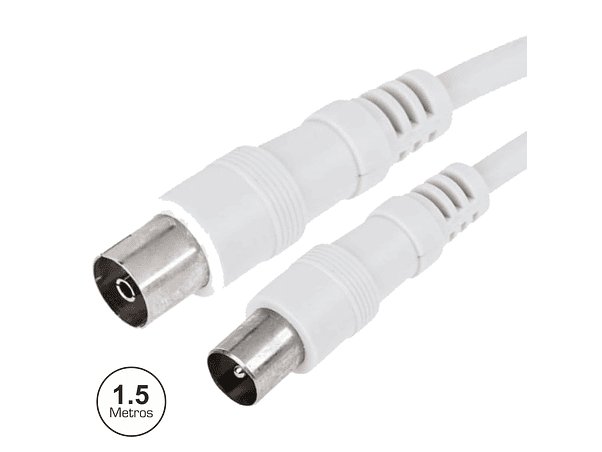 CABO COAXIAL MACHO/FÊMEA BRANCO 1.5M 1