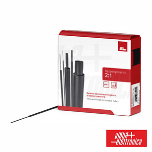 TUBO MANGA TERMORETRÁCTIL ATÉ 3.2MM 10M PRETO ALPHA