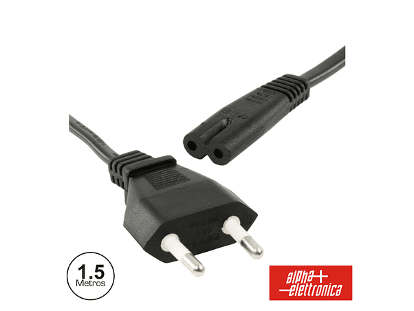 CABO ALIMENTAÇÃO AC PLANO / TIPO 8 IEC C7 1.5M 1