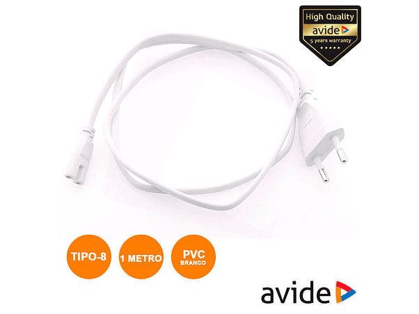 CABO ALIMENTAÇÃO AC PLANO / TIPO 8 IEC C7 1M AVIDE 1