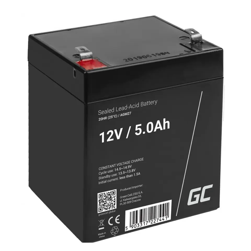 BATERIA CHUMBO GEL AGM 12V 5A GREEN CELL 1