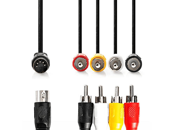 CABO DIN 5P MACHO / 4RCA MACHO 1M 1