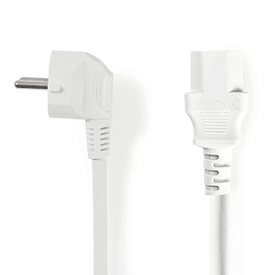 CABO ALIMENTAÇÃO SCHUKO MACHO 90º / IEC C13 FÊMEA 2M BRANCO