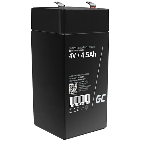 BATERIA CHUMBO GEL AGM 4V 4.5A GREEN CELL