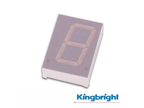 DISPLAY 1 DÍGITO 20MM ANODO COMUM VERMELHO KINGBRIGHT 1