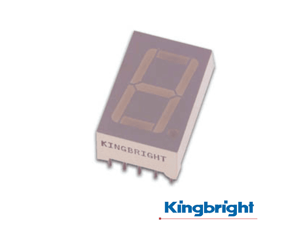 DISPLAY 1 DÍGITO 10MM CÁTODO COMUM VERDE KINGBRIGHT 1