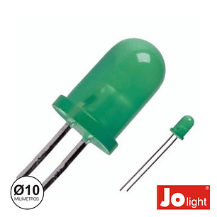 LED 10MM ALTO BRILHO VERDE DIFUSO JOLIGHT