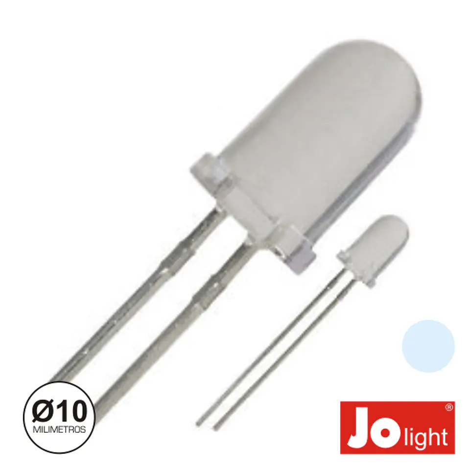 LED 10MM ALTO BRILHO BRANCO FRIO JPLIGHT 1