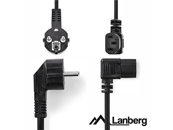 CABO ALIMENTAÇÃO IEC C13 FÊMEA 90º 1.8M LANBERG 1