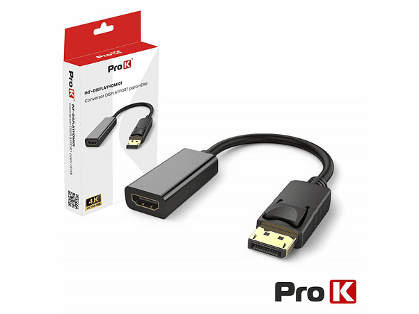 CABO DISPLAYPORT MACHO / HDMI FÊMEA 4K PROK 1