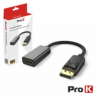 CABO DISPLAYPORT MACHO / HDMI FÊMEA 4K PROK