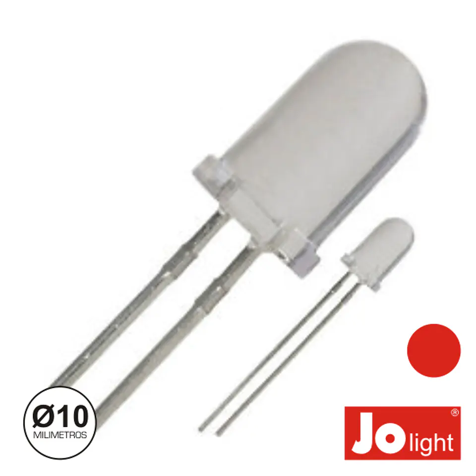 LED 10MM ALTO BRILHO VERMELHO JOLIGHT 1