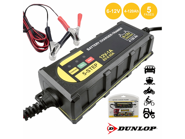 CARREGADOR DE BATERIAS 6-12V 4-120A DUNLOP 1