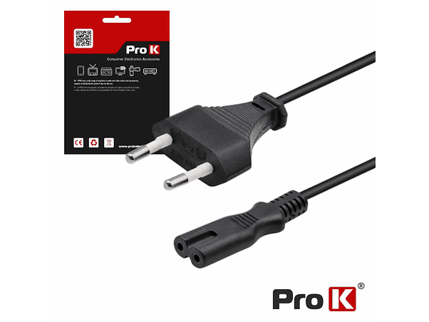 CABO ALIMENTAÇÃO AC PLANO / TIPO 8 IEC C7 1.5M PROK 1