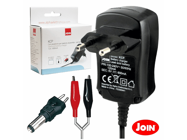 CARREGADOR DE BATERIAS 12V 1A COM PROTEÇÃO JOIN 1