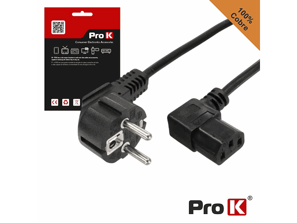 CABO ALIMENTAÇÃO SCHUKO MACHO 3P / IEC C13 FÊMEA 90º 1.5M 1