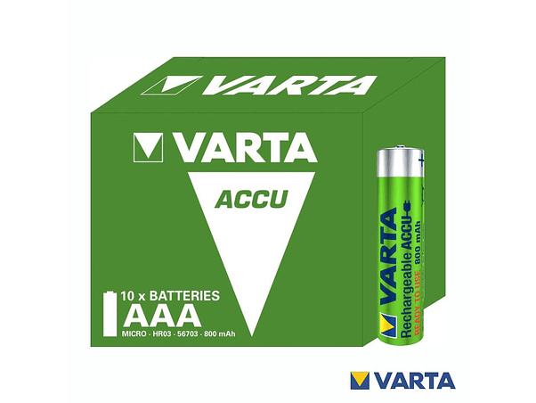 PILHA RECARREGÁVEL AAA 1.2V 800MA 10X READY2USE VARTA 1