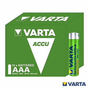 PILHA RECARREGÁVEL AAA 1.2V 800MA 10X READY2USE VARTA