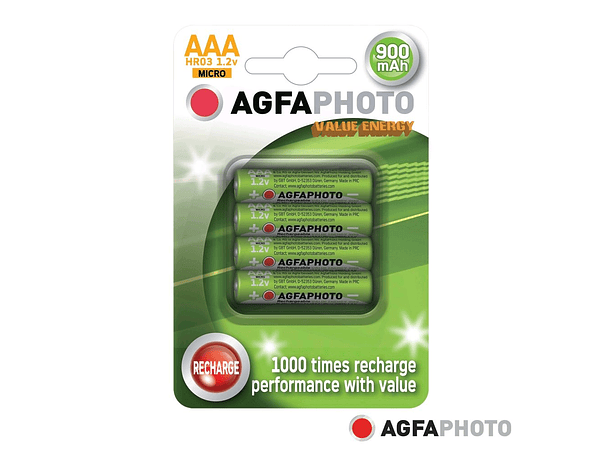 PILHA RECARREGÁVEL AAA 1.2V 900MAH 4X BLISTER AGFAPHOTO 1