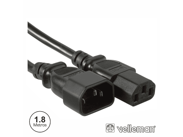 CABO ALIMENTAÇÃO IEC MACHO / FÊMEA 1.8M VELLEMAN 1