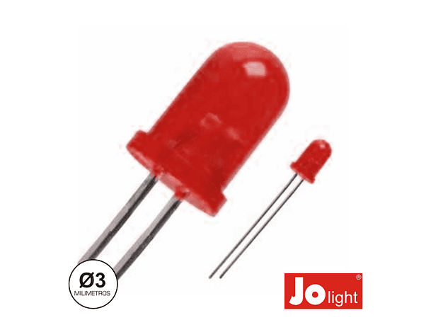 LED 3MM ALTO BRILHO VERMELHO DIFUSO JOLIGHT 1