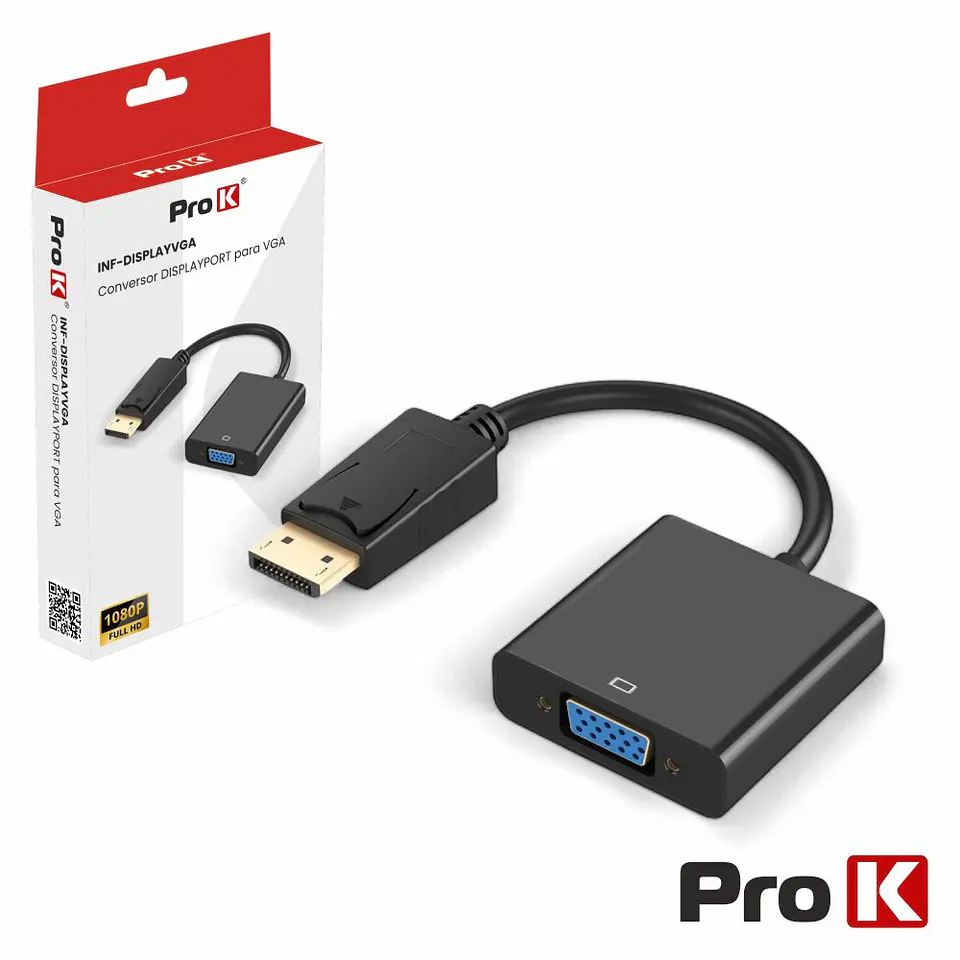 CABO DISPLAYPORT MACHO / VGA FÊMEA PROK 1
