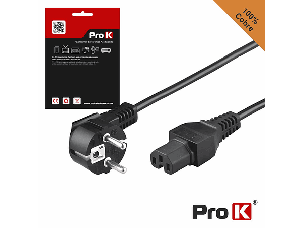 CABO ALIMENTAÇÃO SCHUKO MACHO 3P / IEC C15 FÊMEA 1.5M PROK 1