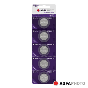 PILHA LÍTIO BOTÃO CR2430 3V 5X BLISTER AGFAPHOTO