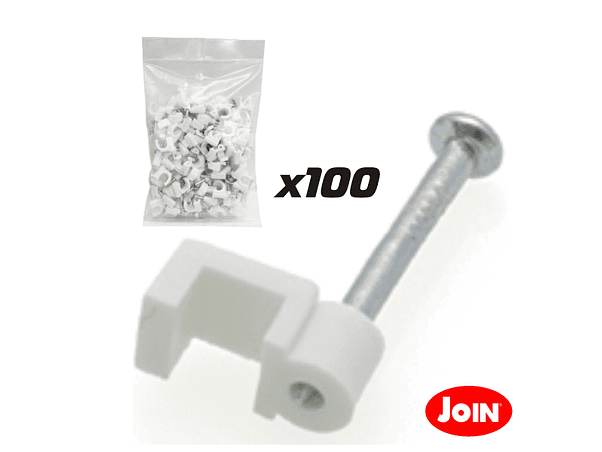 BRAÇADEIRA DE PAREDE COM PREGO PARA CABO 5MM 100X 1