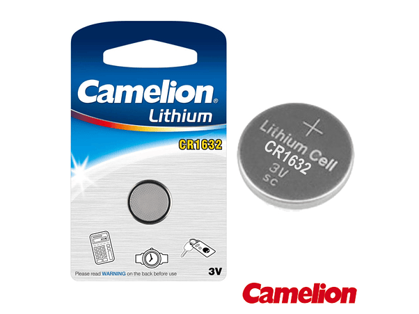 PILHA LÍTIO BOTÃO CR1632 3V 120MA BLISTER CAMELION 1