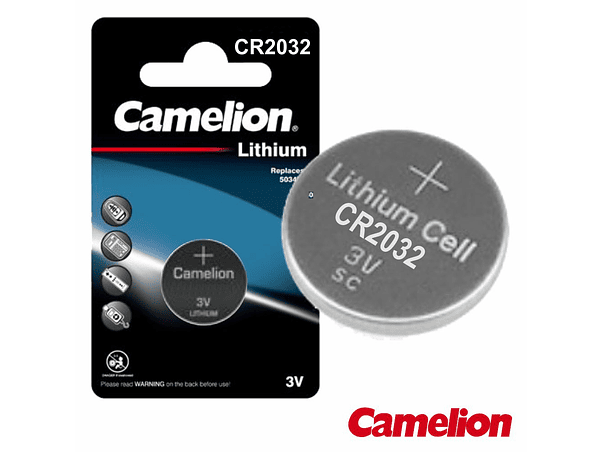 PILHA LÍTIO BOTÃO CR2032 3V 220MA BLISTER CAMELION 1