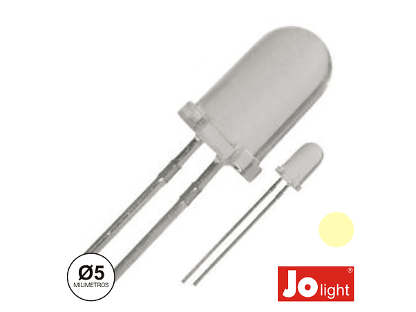 LED 5MM ALTO BRILHO BRANCO QUENTE JOLIGHT 1