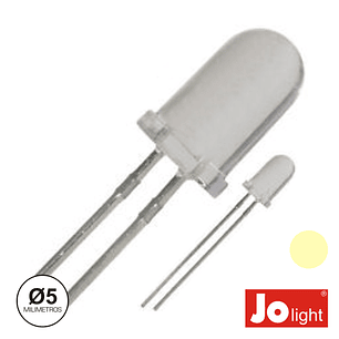 LED 5MM ALTO BRILHO BRANCO QUENTE JOLIGHT