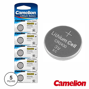 PILHA LÍTIO BOTÃO CR2430 3V 5X BLISTER CAMELION