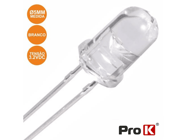 LED 5MM ALTO BRILHO BRANCO PROK 1