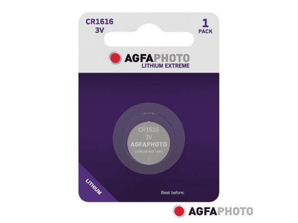 PILHA LÍTIO BOTÃO CR1616 3V 1X BLISTER AGFAPHOTO 1