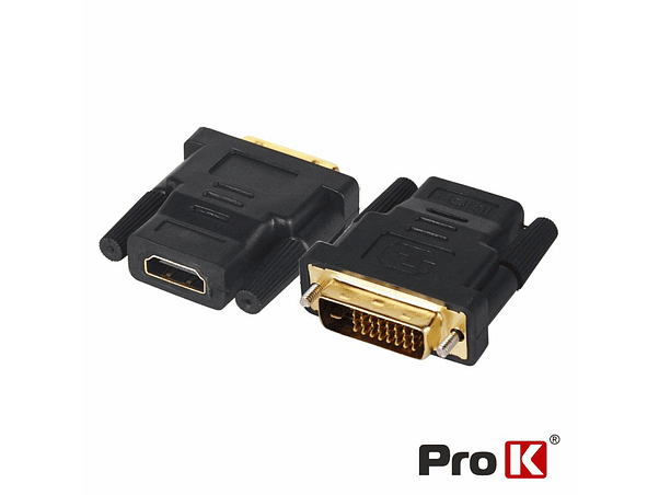 FICHA ADAPTADORA DVI-D DUAL LINK MACHO / HDMI FÊMEA PROK 1