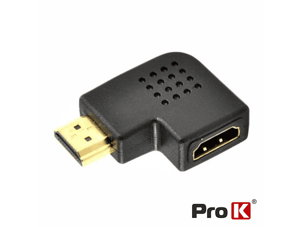 FICHA ADAPTADORA HDMI MACHO / FÊMEA ÂNGULAR 90º PROK 1