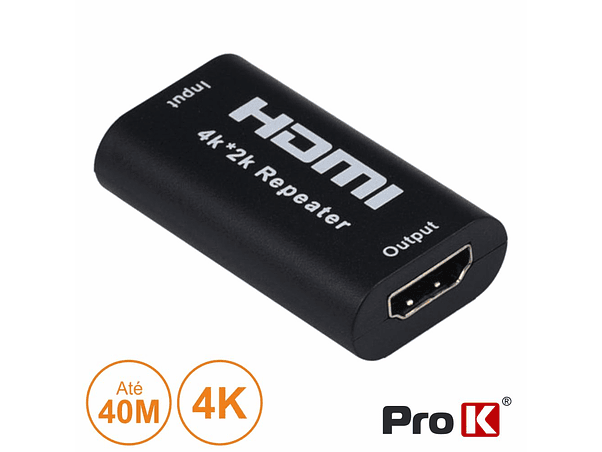 FICHA ADAPTADORA HDMI FÊMEA / FÊMEA DOURADA PARA 40M 4K PROK 1